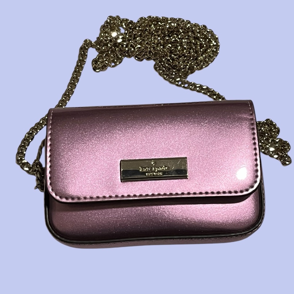 Kate Spade NWOT Kenzie Limited Edition Metallic Card Case Micro Crossbody - Picture 2 of 9